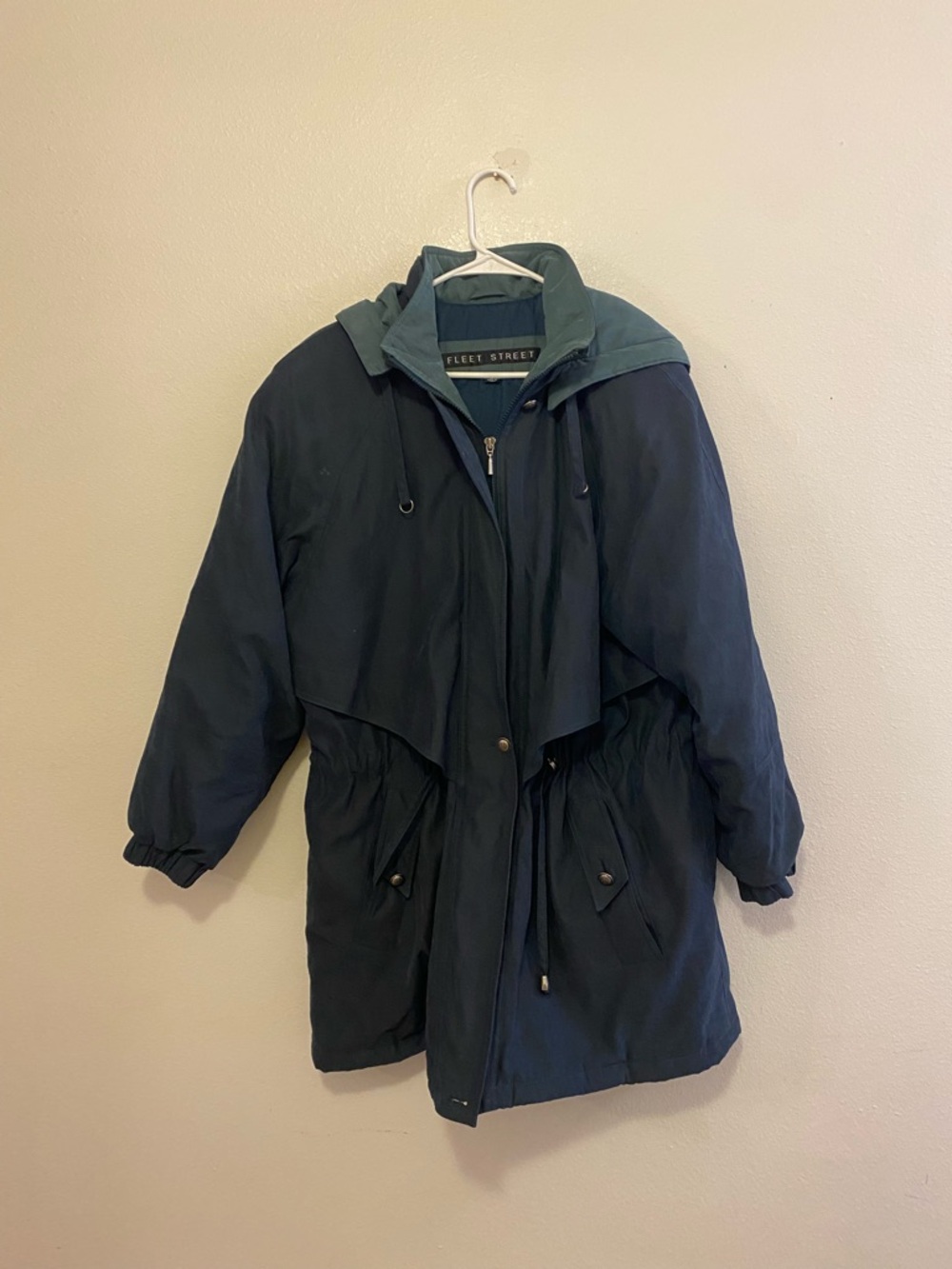 Fleet Street Dark Teal Hooded Parka Jacket